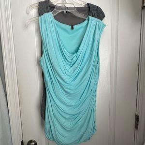 Maurices Drape Neck Lined Blouse Grey/Teal set